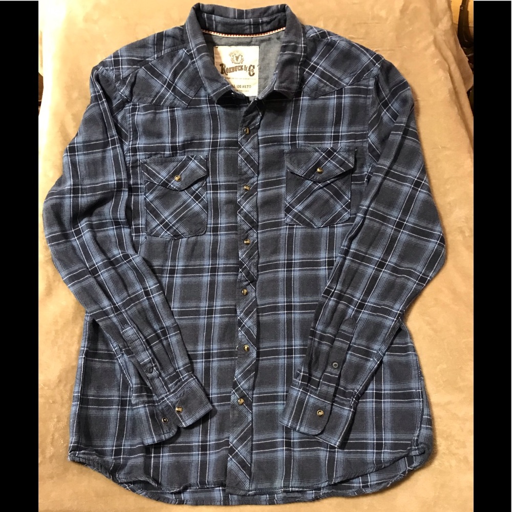 Roebuck & Co., Men’s Size: XL, Tall Button Flannel